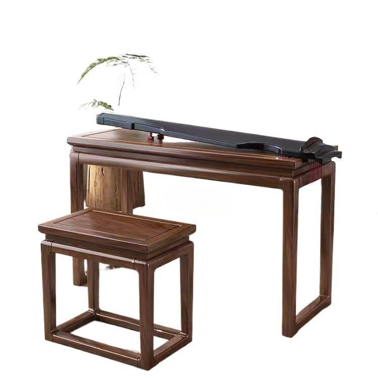 New Chinese-Style Elm Guqin Table Resonance Guqin Table Guqin Stool Solid Wood Guzheng Chinese Calligraphy Desk Antique Zen Table