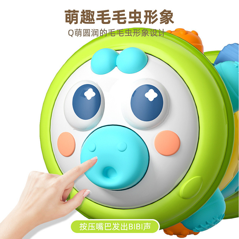 Cross-border Funny Roller Caterpillar Pressing Early Education Educational Exercise Finger Grasping Crawling Training Infant Toys