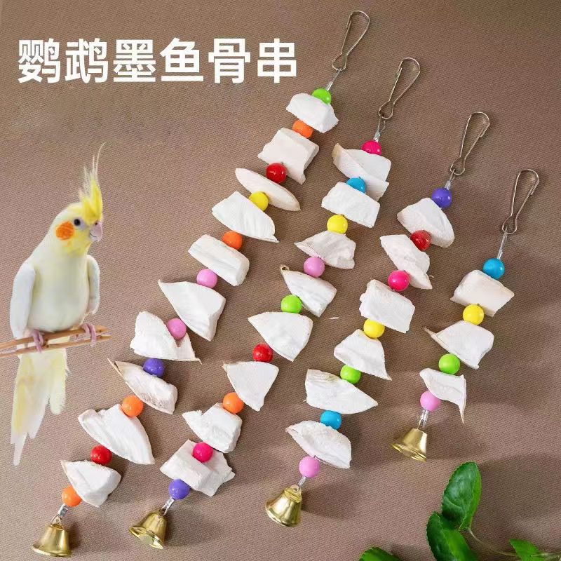 Cuttlefish Bone Skewers Black Phoenix Tiger Skin Peony Parrot Calcium Teething Supplies Bird Food Squirrel Chewing Toys Free Shipping