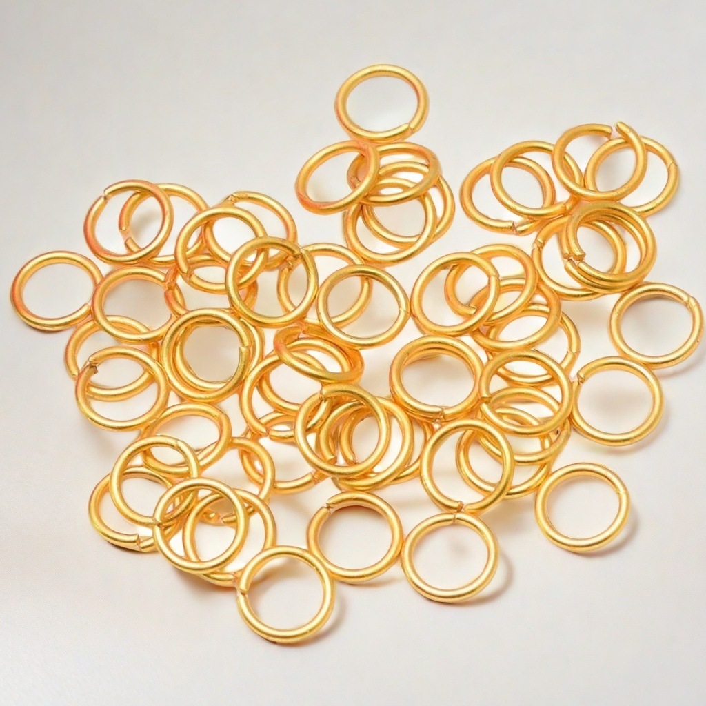 Sand Gold Open Ring Ancient Dummy Gold Necklace Bracelet Connection Closed Ring Handmade DIY Jewelry Key Accessory Buckle