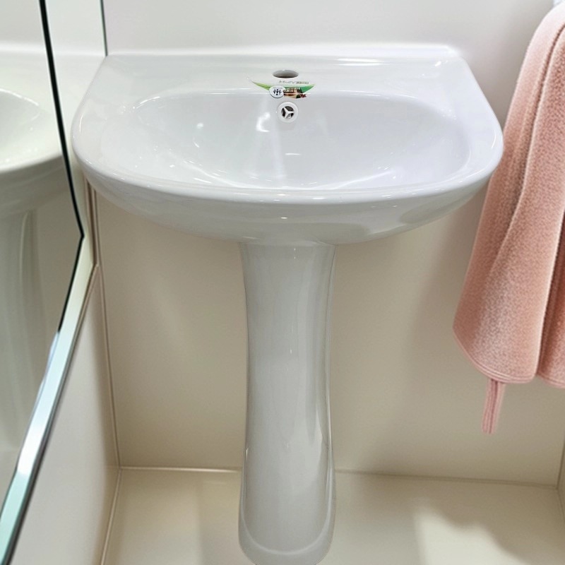 Factory Direct Supply Simple Pedestal Basin Hotel Project Floor-Standing Wash Basin Bathroom Balcony Basin Wash Basin