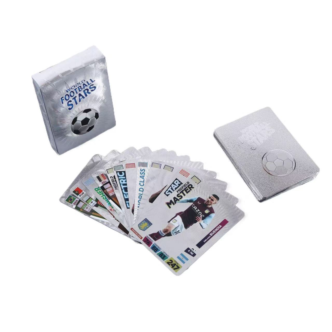Новые карточки футбольных звезд Чемпионата мира Европейской лиги Периферийные карточки звезд Золотые английские карточки с фольгой 55 штук