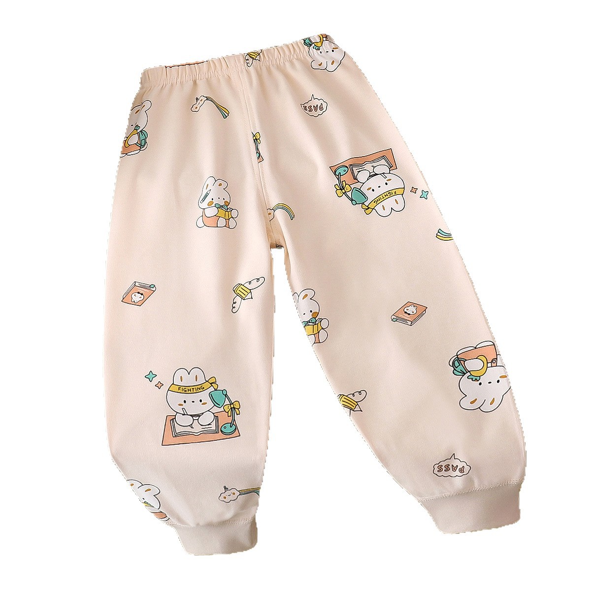 New Children's Pure Cotton Autumn Pants Spring and Autumn Seamless Combed Cotton Pajama Pants Boys and Girls Long Pants Home Pants Children's Pants