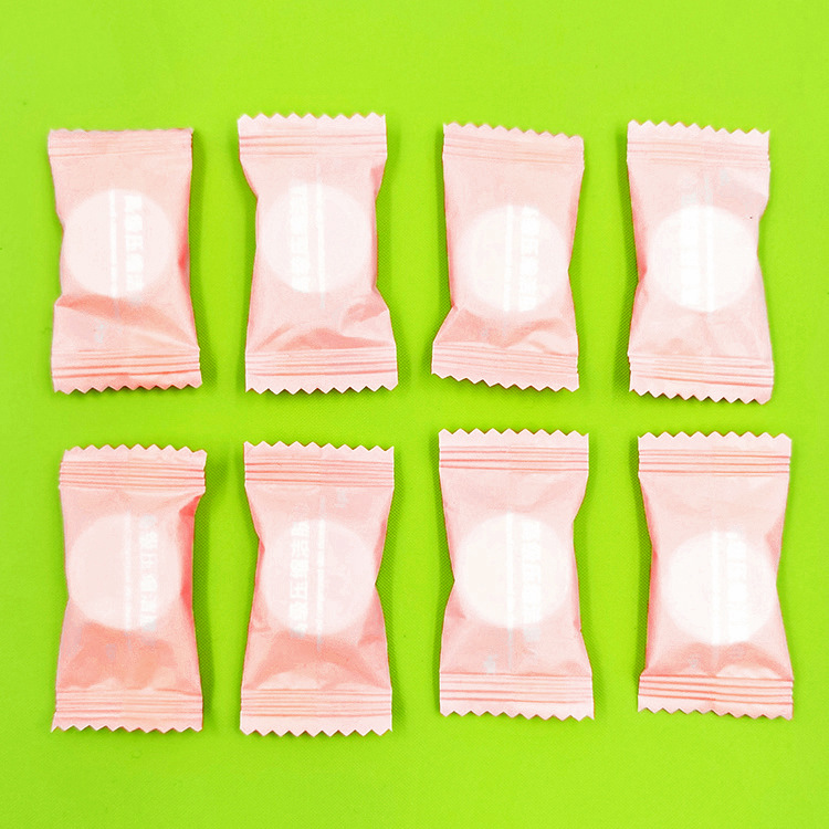 Disposable Compressed Towel Candy White Facial Cleansing Towel Small Square Towel Portable Hotel Travel Compressed Towel