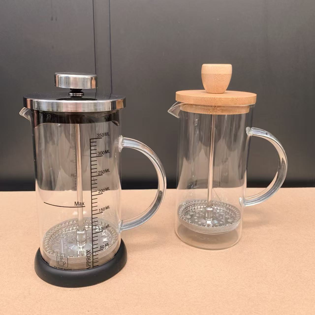 Френч-пресса из высокобorosilicate стекла, набор фильтров для кофе, домашний вспениватель чая, нажимной фильтр