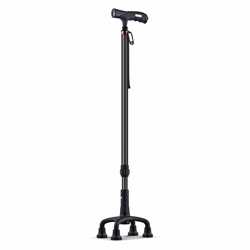 German Carbon Fiber Elderly Crutches Four-Legged Walking Aids Non-Slip Lightweight Telescopic Crutches Walking Sticks Elderly Four-Legged Walkers
