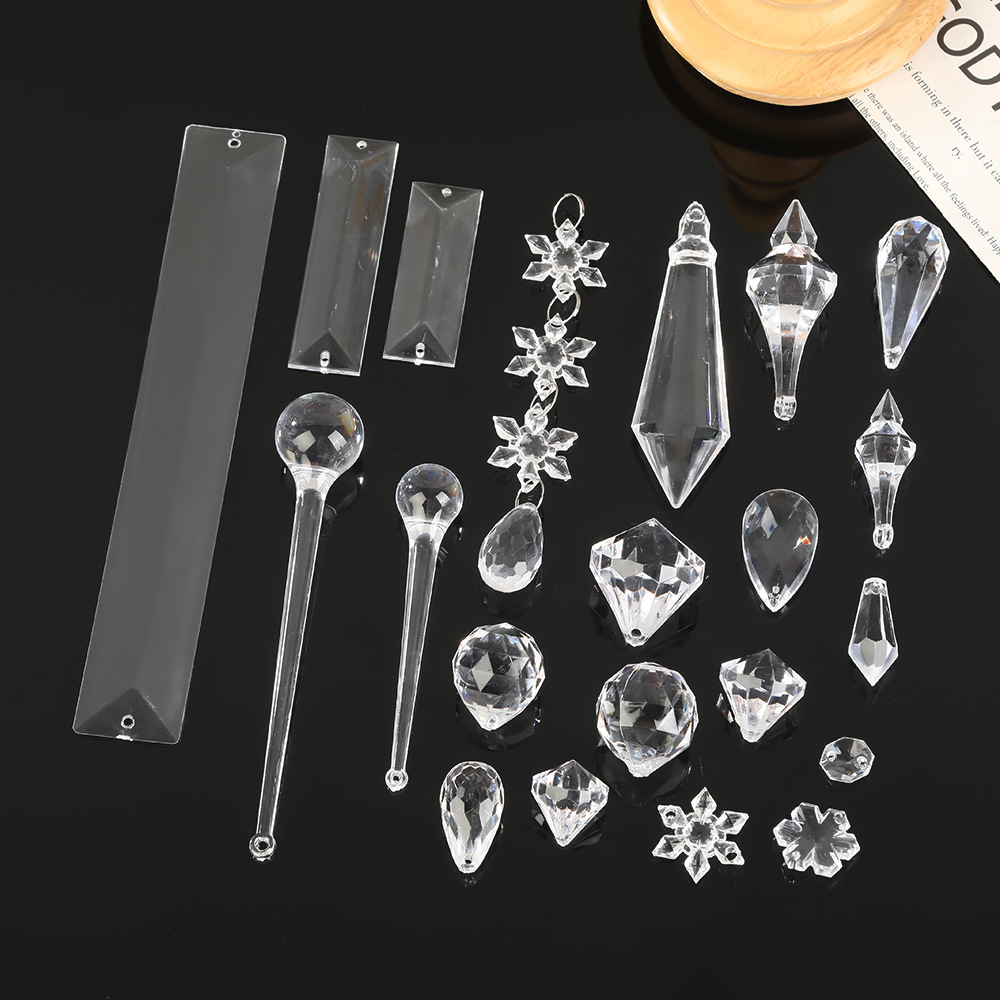 Geometric Long Bead Curtain Pendant Hotel Hanging Piece Curtain Partition Bead Acrylic Curtain Accessories Bedroom Lighting Pendant