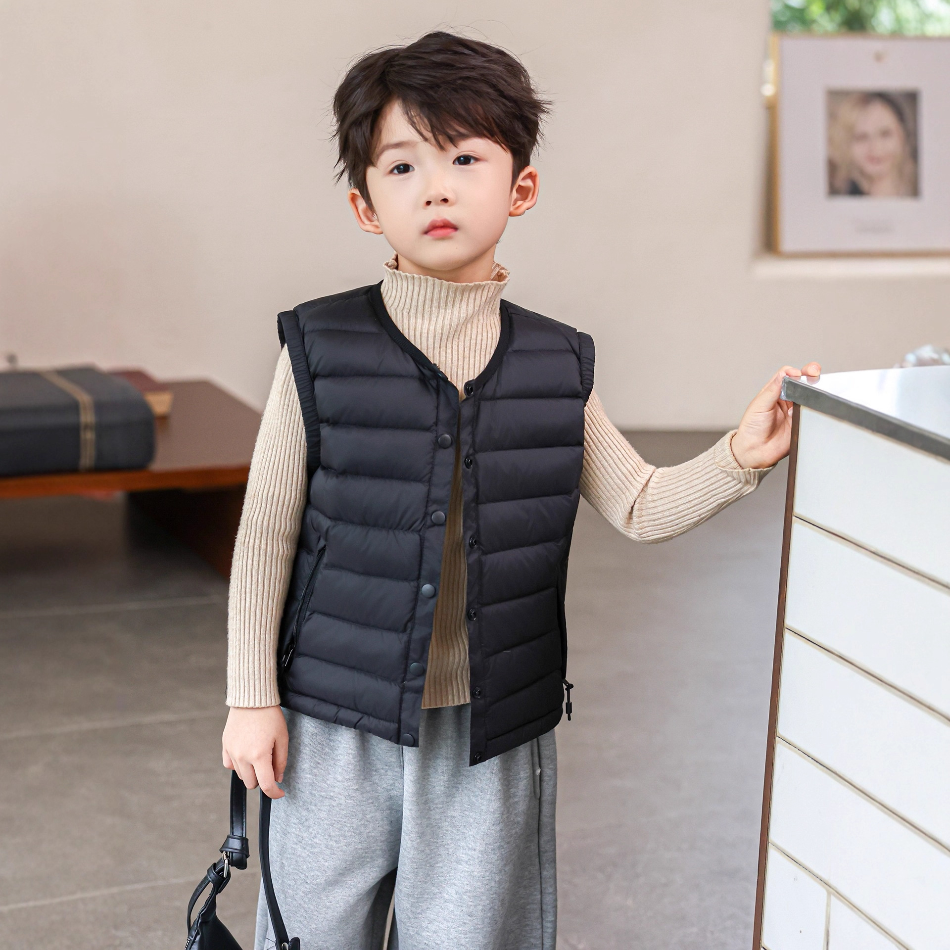 Осенне-зимний легкий пуховик для детей, жилет для мальчиков и девочек, 90% белого утиного пуха