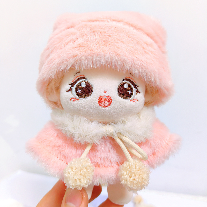 Baby Clothes 10cm Cotton Doll Cloak Hat Ready-Made Autumn and Winter 15cm Plush Doll Doll Dress-Up Set