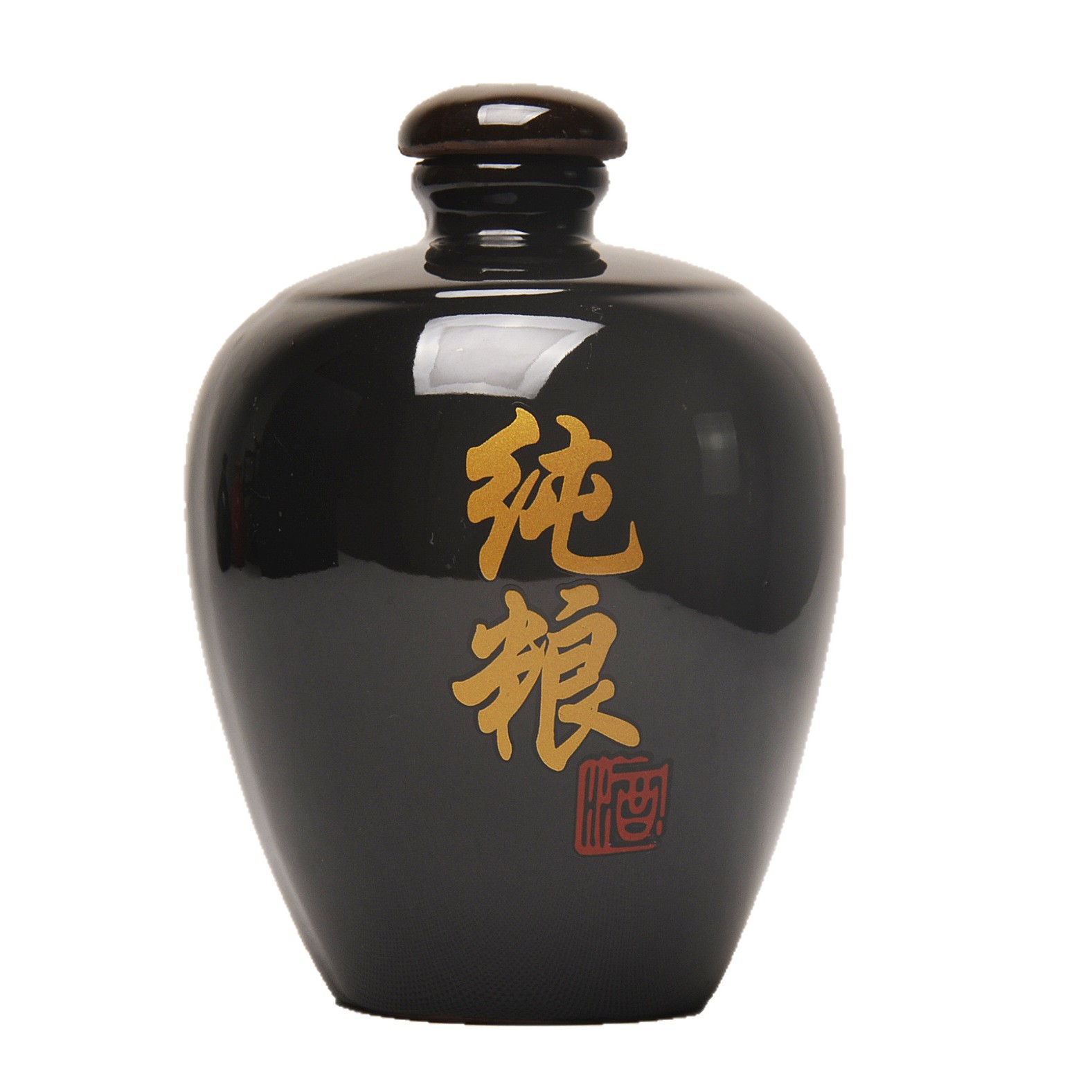 Earthenware Ceramic Wine Bottle with Baked Floral Design, Traditional Style, 1kg, 2kg, 3kg, 2.5kg 5kg , Black Glaze, Household Wine Jug, Empty Wine Jar