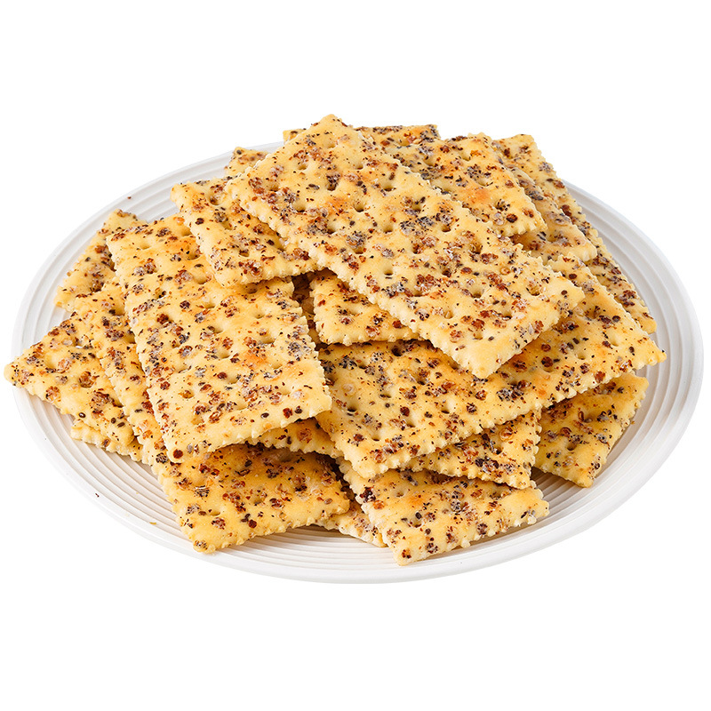 Chia Seed Three-Color Quinoa Soda Biscuits Casual Snacks 0 Added Sucrose Whole Grain Breakfast Biscuits Full Meal Replacement