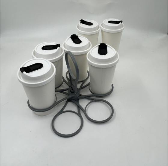 Cross-border portable party KTV party wine cup coffee cup holder plastic foldable rotating 6 cup cup lift