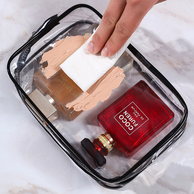 Spot Candy Color Pvc Cosmetic Bag Thickeneded Transparent Packaging Bag Men and Women Waterproof Storage Portable Travel Toiletry Bag