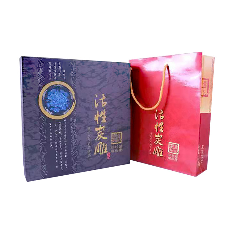 Innovative activated carbon carved disc gift box business matching exquisite packaging atmospheric packaging box multi-specification optional