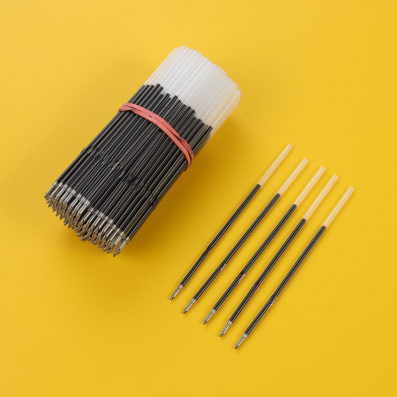 Press the ballpoint pen oil pen ball pen 0.7mm round core oily small refill positioning straight rod can be set short refill