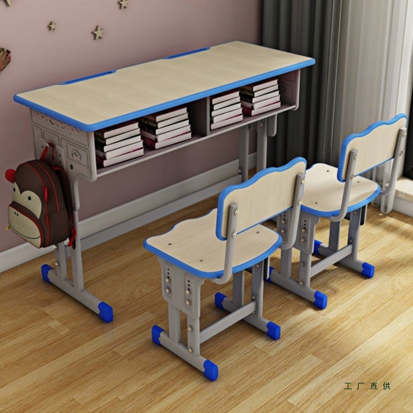 Комплект стол и стул для учеников начальной и средней школы, подъемный письменный стол