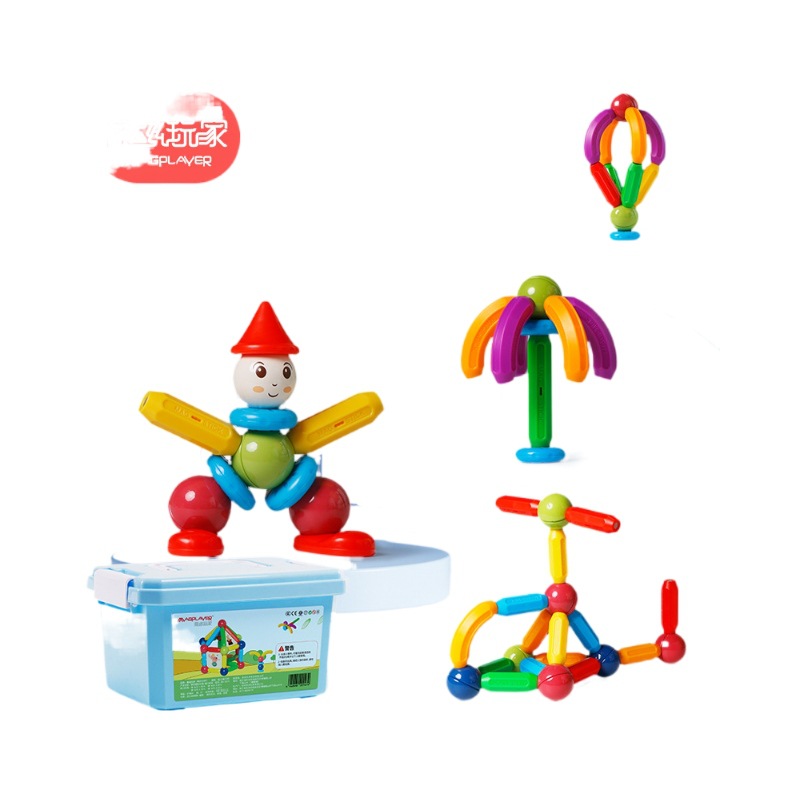 Cross-border children's educational change early education magnetic bar accessories wholesale strong magnetic magnetic magnetic magnetic assembly building blocks toys