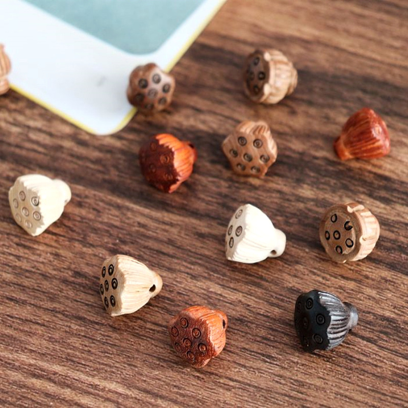 Peach Wood Carving Hand-woven diy Feicheng Mother and Child Baby Bracelet Car Hanging Accessories Material Children's Boxwood Lotus Seed Lotus