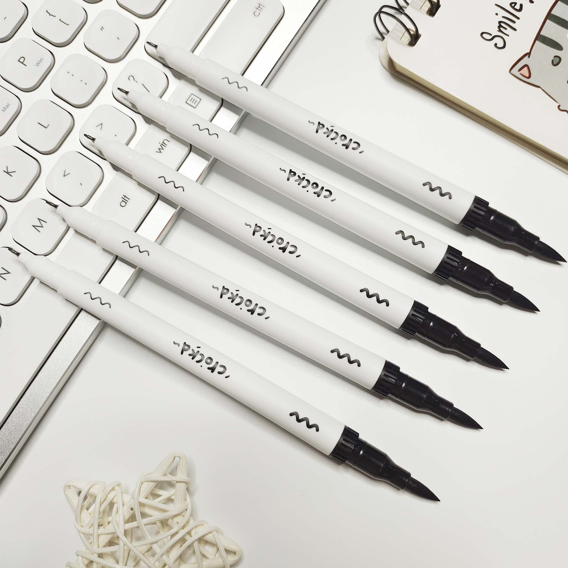 Double Head Brush Pen Needle Pen Black Washable Soft Head Watercolor Needle Pen Painting Soft Head Brush Pen Line Carving Pen