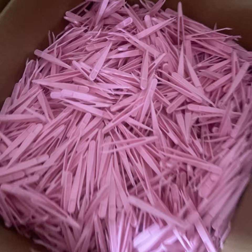 In-Stock Nail Art Stickers Plastic Tweezers Journal Tweezers Curved Head Macaron Gouache Journal Small Tweezers