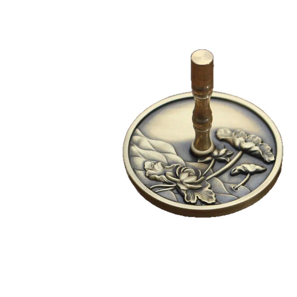 Brass Ash Press Japanese-Style Ash Incense Tool for Pressing Incense Stamps, Incense Burner, Embossed Ash, 5cm Long Handle Ash Press