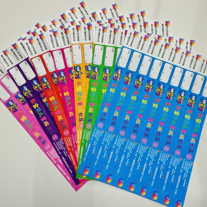 Одноразовый бумажный браслет Dupont, индивидуальный, билет в парк аттракционов, выставка, входной билет для детей