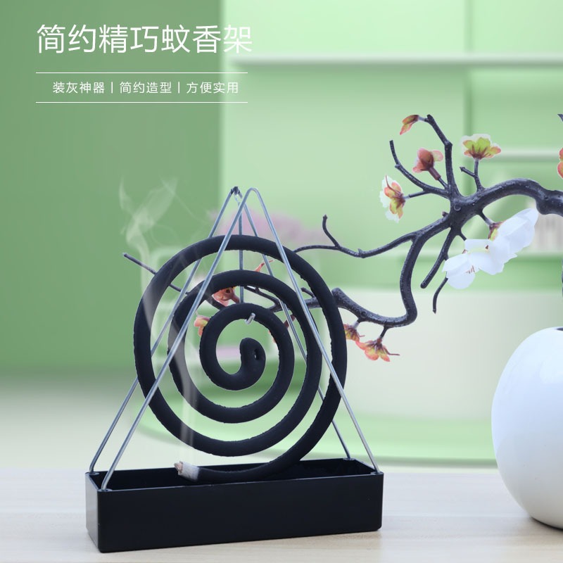 In-Stock Mosquito Coil Holder, Triangular Iron Mosquito Coil Stand, Creative Household Hanging and Standing Incense Burner, Mosquito Coil Box Tray