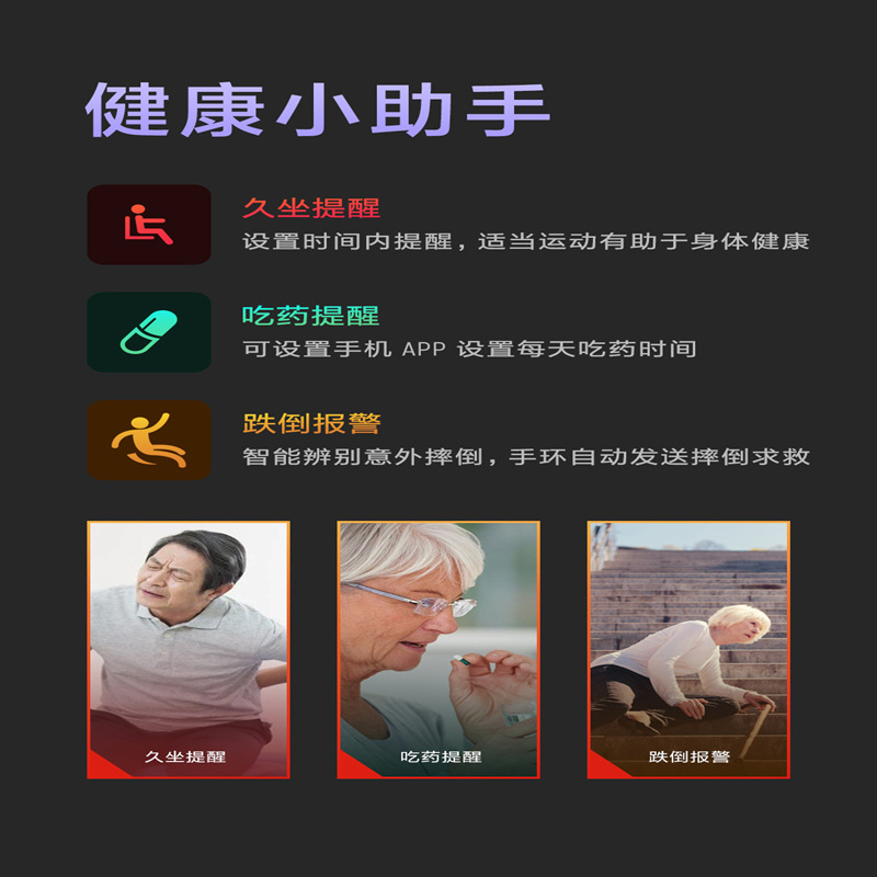 S10 elderly health smart bracelet 4G phone heart rate Blood Pressure body temperature fall anti-lost tracking positioning bracelet