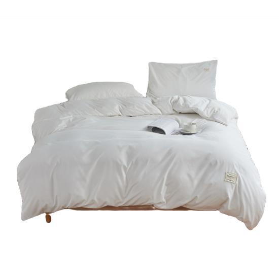 Pure white hotel hotel special linen quilt cover wholesale pillowcase sheets double homestay quilt cover hotel four-piece set