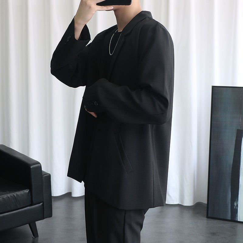 2025 Small Suit Men's Handsome Autum Casual Business Suit Jacket Loose Korean Style Trendyy Handsome Men and Women Same Style