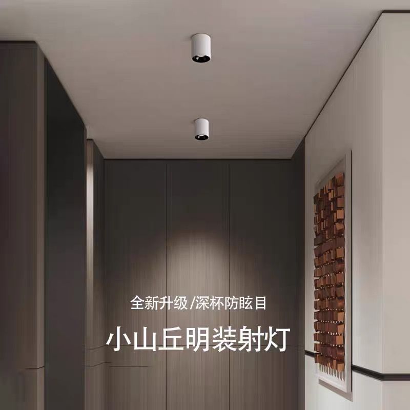 Накладной прожектор COB глубокий встраиваемый антибликовый холм без отверстий для гостиной домашний точечный свет светодиодный спальня без основного света накладной светильник