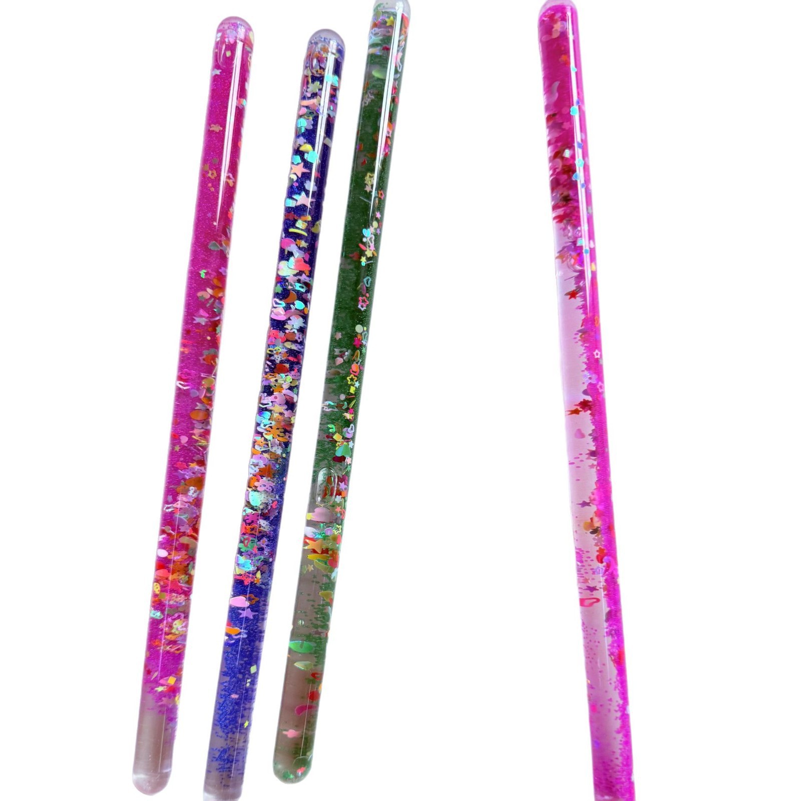 Cross-border liquid flash stick decompression rotating stick oil quicksand stick timer desk sensory decompression toy