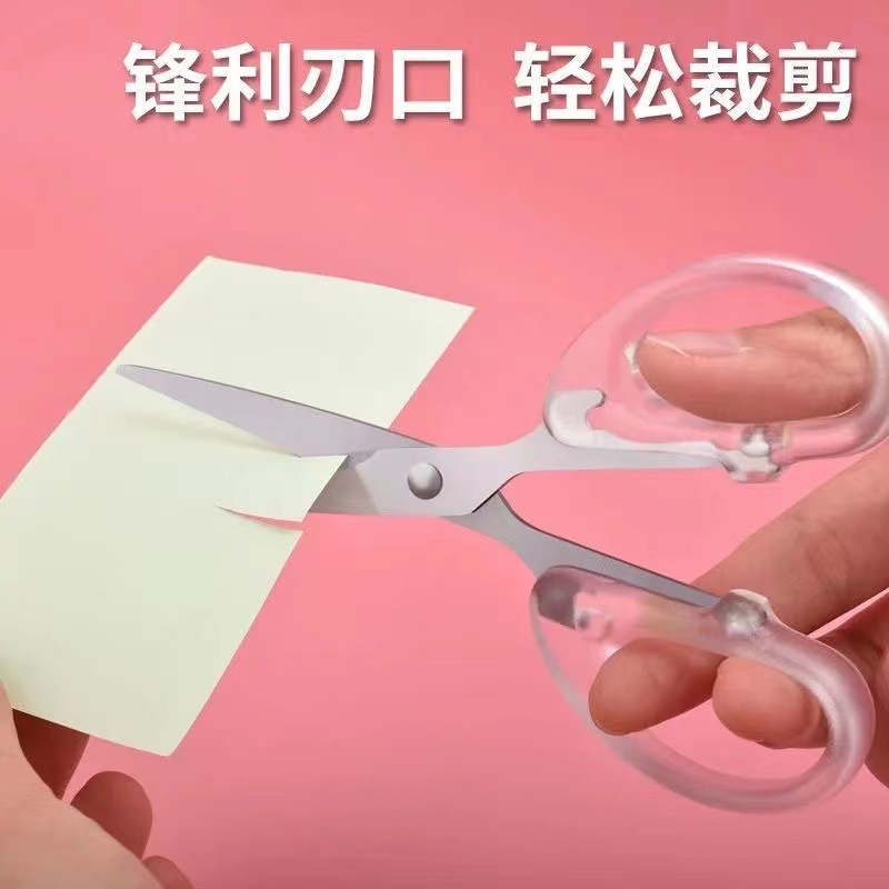 Transparent Scissors for Home Office Student Stationery Scissors Box Opener Transparent Handmade Stainless Steel Office Scissors Wholesale