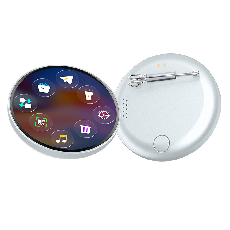 Electronic Badge Two-Dimensional Badge Screen Brooch Student Card Celebrity Peripheral DIY Pendant New Gemstone Corner