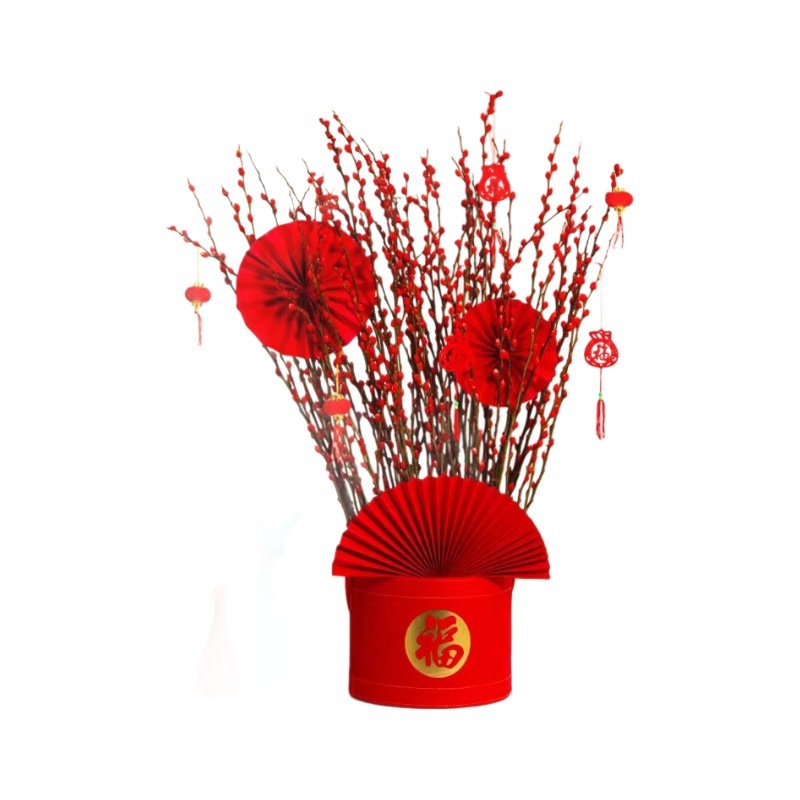 New Year's Eve Florals Red Silver Willow Fresh Branches Florals Dried Florals Living Room Interior Decorations Hydroponic Plants Opening Gifts Flower Arrangement