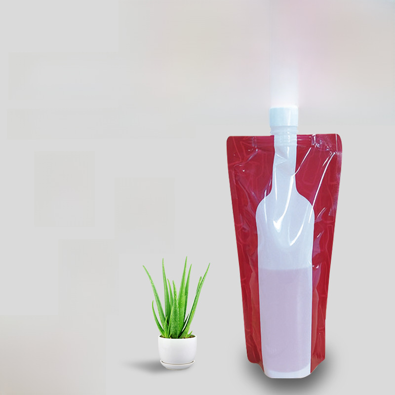 Portable red wine bag 750ml outdoor folding beverage packaging bag net red beer bag self-supporting suction nozzle bag wholesale
