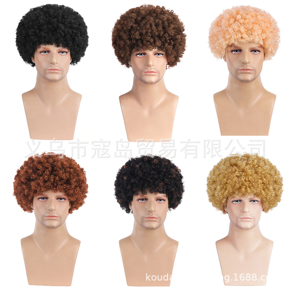 парик 50-х для мужчин, рок волос, Хэллоуин, диско, хиппи, 80-е, панк, черный, аксессуары