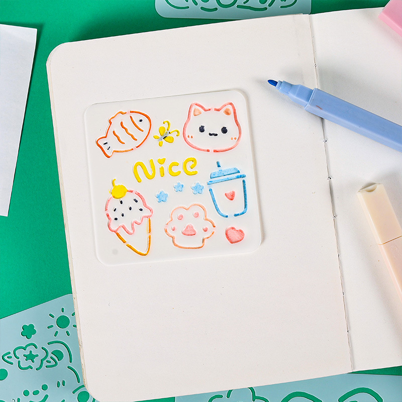 diy hand-drawn hand-drawn account template Hollow drawing mold hand-written newspaper plastic cartoon character drawing graffiti ruler Template