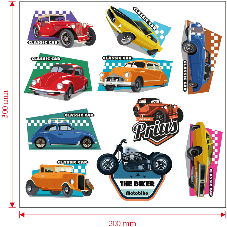 Car wall stickers children's room wall decoration peeling stickers wall stickers boys children's room nursery bedroom stickers