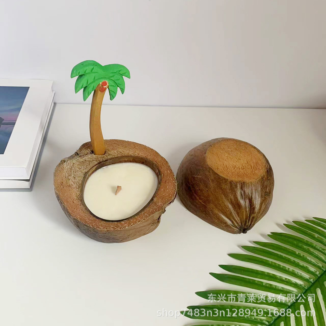 Vietnam natural jar watering candle coconut shell with leather aromatherapy candle coconut shell bowl creative coconut pen coconut shell batch