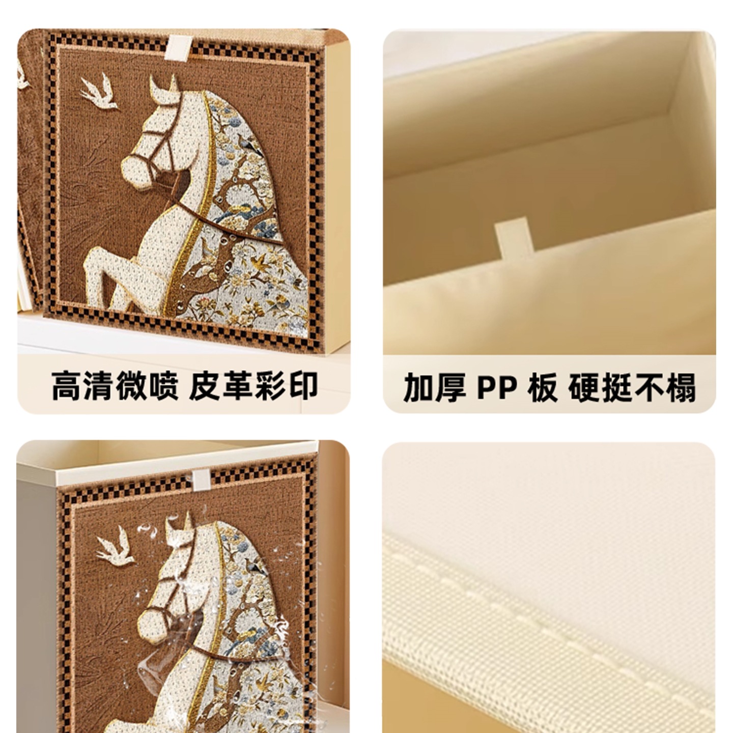 Medieval Style Kalek Plaid Cabinet Drawer-Type Storage Box Household Fabric Foldable Storage Box Entrance Cabinet