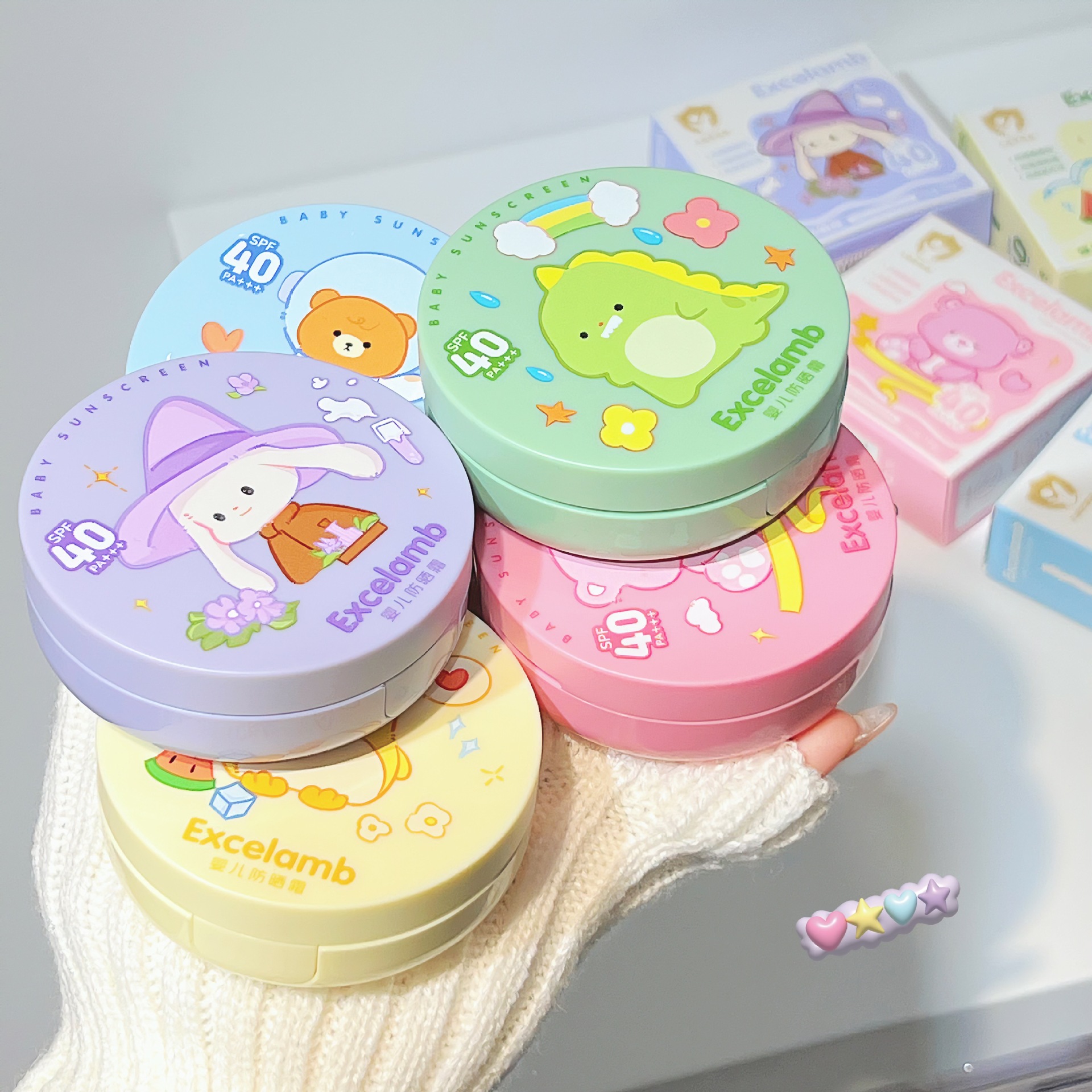 EXCELAMB солнцезащитный крем для детей Air Cushion SPF40 специальный освежающий