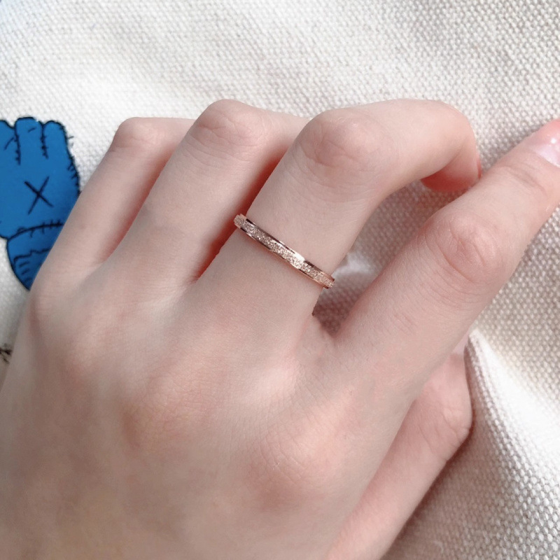Ring non-melatonin ring matte female niche design ultra-fine titanium steel food ring tail ring small finger simple non-fading