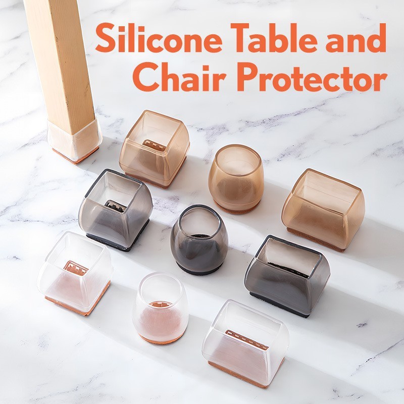 Silicone Table and Chair Foot Covers, Chair Bags, Stool Foot Pads, Non-Slip Silent Home Dormitory Dining Table Stools, Soundproof Non-Slip Pads