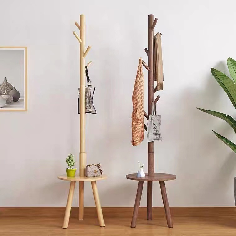 Household Simple Solid Wood Hanger Living Room Bedroom Hanger Simple Solid Wood Floor Coat Rack