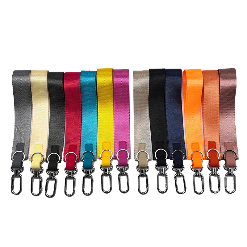 Оптовая продажа, ключница Lulu, многофункциональный нейлоновый жаккардовый, ключевой шнурок из PU кожи, персонализированный подвес с логотипом