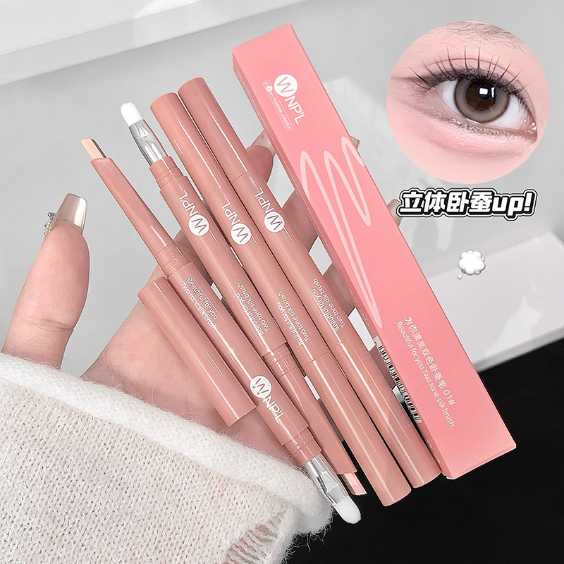 Красивый двуцветный карандаш-шелкопряд, натуральный, долго держится, легко наносится, осветляет и подчеркивает тени, двусторонний