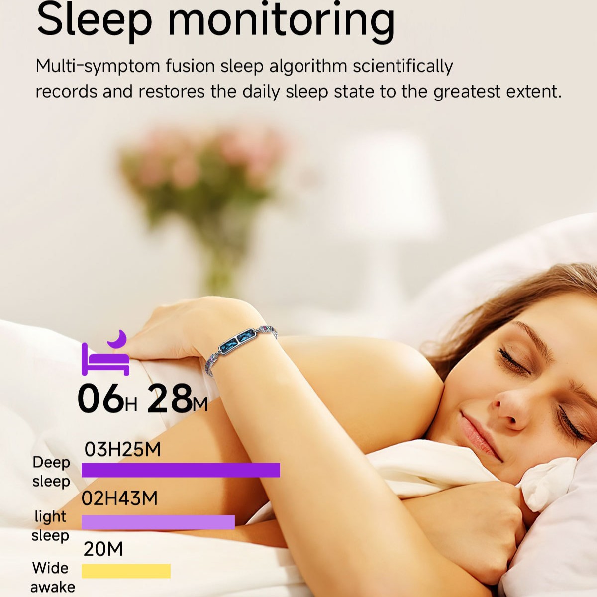 Cross-Border New Smart Bracelet for Women, Sleep Heart Rate, Blood Oxygen, Gesture Control, Photo Taking, Fashionable and Versatile Bracelet