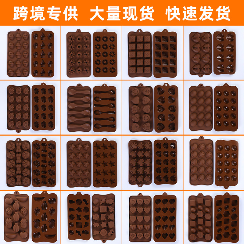 Cross-Border Multi-Style Cartoon Silicone Chocolate Mold Numbers and Letters DIY Baking Mold Fudge Ice Cube Mold