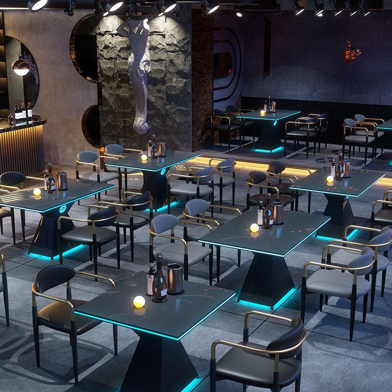 Столы и стулья для KTV, мебель для лаунж-бара, диваны, столы и стулья для музыкального ресторана, светящийся стол и стулья для ночного клуба